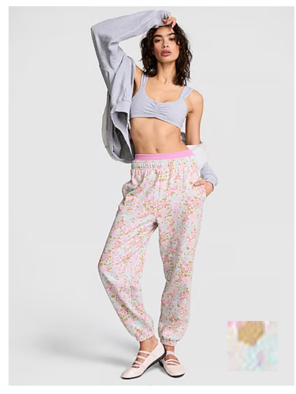 PINK Victoria's Secret Floral
Campus Fleece Sweatpants